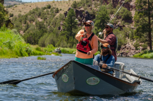 Flyfishing the Green River in a drift boat